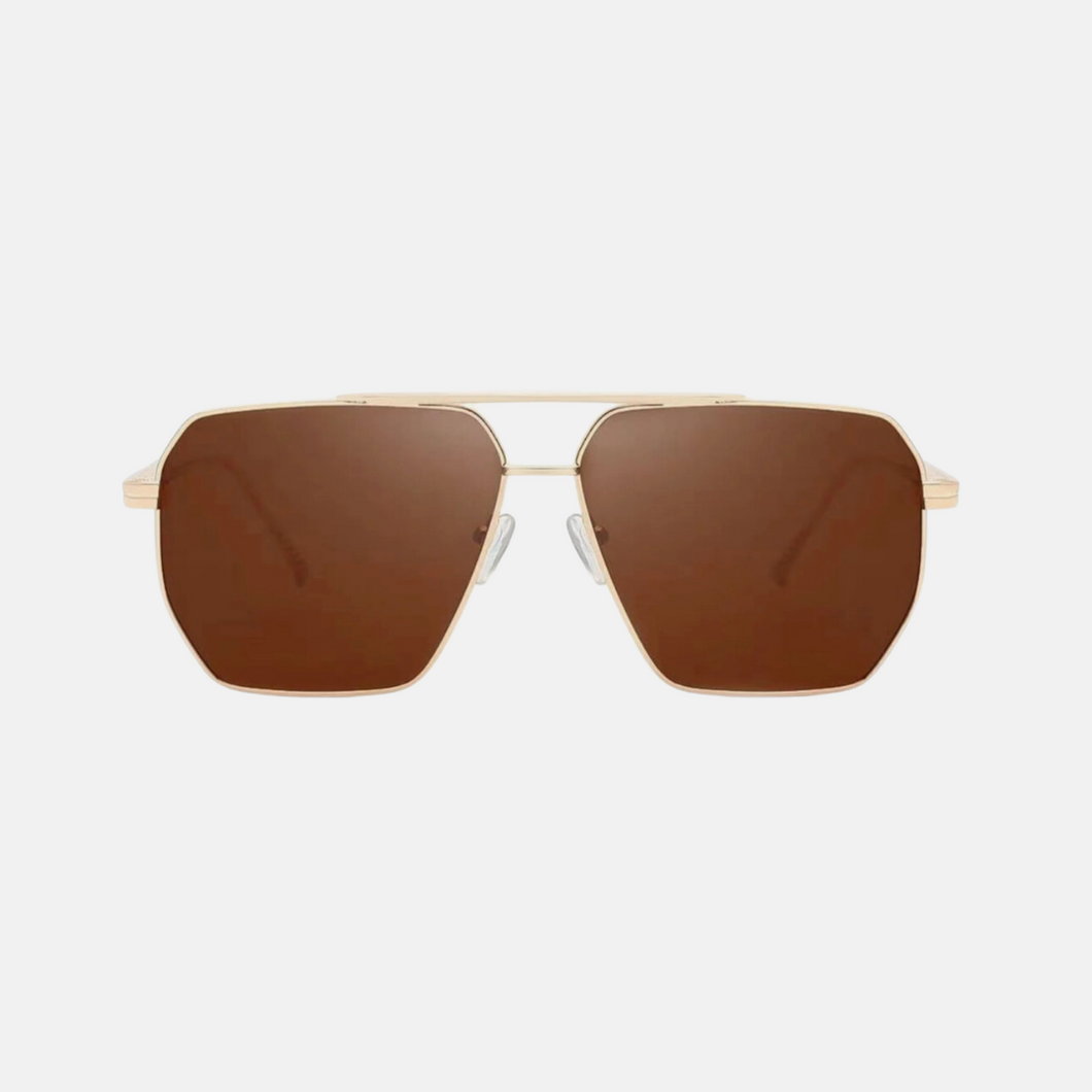 Bowen Aviator Sunglasses - Gold / Choc