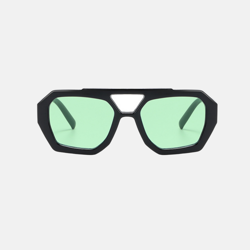 River Aviator Sunglasses - Black / Jade