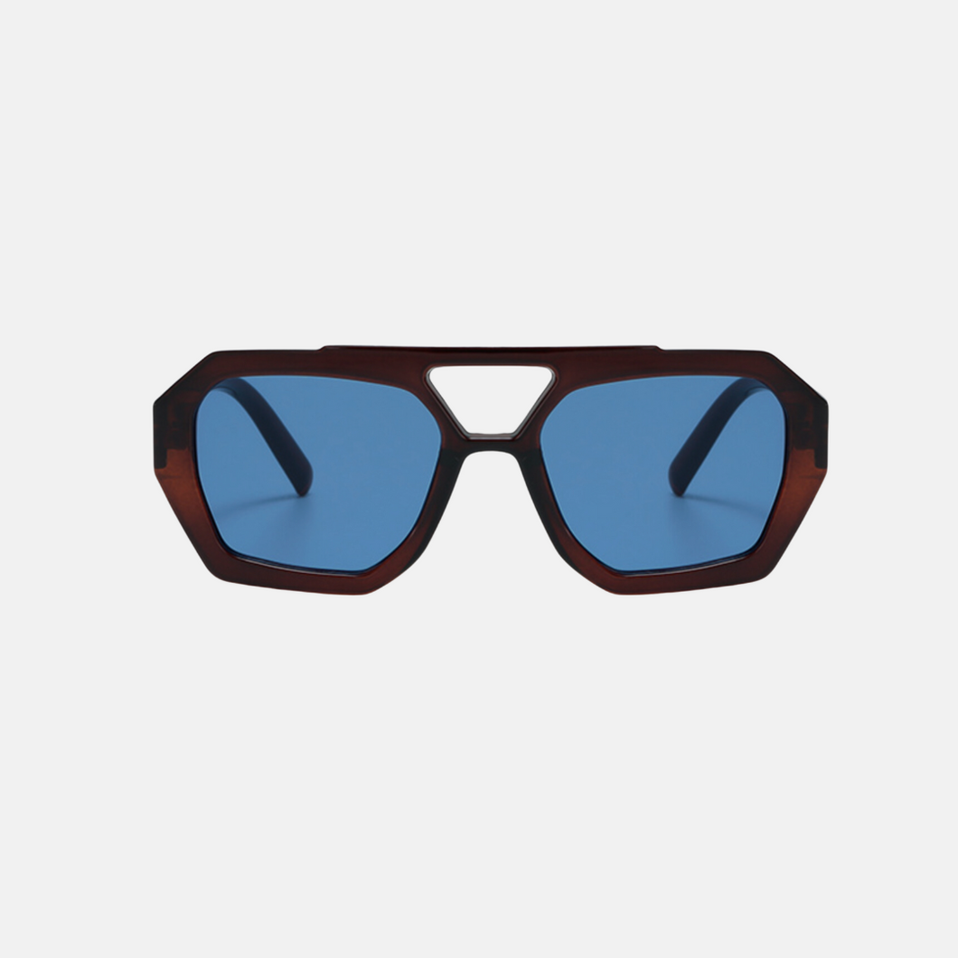 River Aviator Sunglasses - Cinnamon / Navy